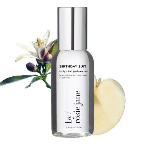 By Rosie Jane Body &amp; Hair Perfume Mist (Birthday Suit) - Clean Hair &amp; Body Mist for Women - With Notes of Tangerine Water, Sweet Apply &amp; Lemon Blossom (115ml)