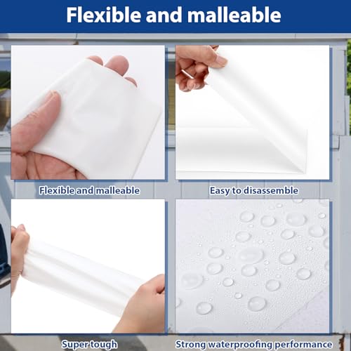 Image of Treela 6 Rolls Vapor Barrier Tape 3 inch x 180' 9 Mil White Polyethylene Tape, Moisture Barrier Seal Seam for Crawl Spaces Underlayment Insulation Plastic Liners More