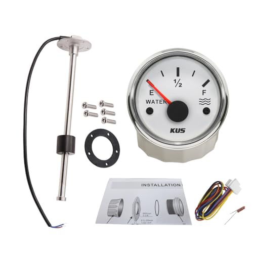 Compteur de niveau d'eau 0-190ohm jauge 52mm et capteur 250mm camion