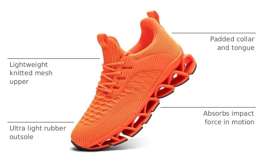 Image of Mens Slip on Walking Running Shoes Blade Tennis Casual Fashion Sneakers Comfort Non Slip Work Sport Athletic Trainer