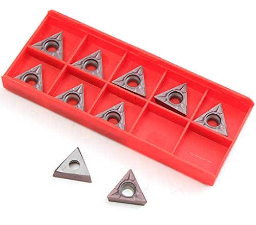 Maizoon Insertos CNC Insertos de torneado de carburo Juego de herramientas de torneado de torno CNC 10 piezas TCMT16T304 VP15TF TCMT32.51 CNC Cortador Torno Herramientas DZ14
