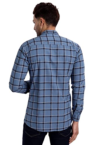 Image of Majestic Man Slim Fit Cotton Casual Check Shirt for Men