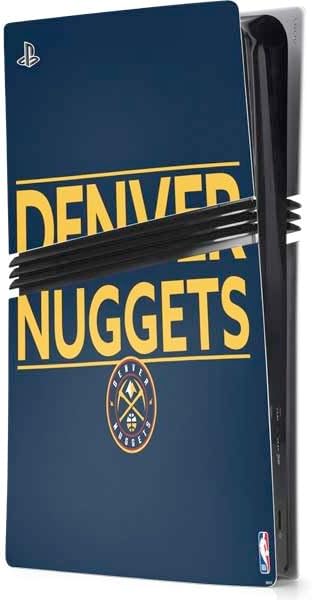Skinit Decal Gaming Skin Compatible with PS5 Pro Console - Officially Licensed NBA Denver Nuggets Standard - Blue Design
