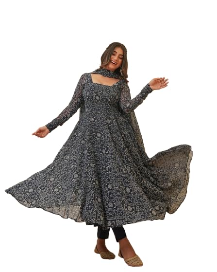 Women's Georgette Anarkali Gown with Dupatta Set | Festive | Traditional | Wedding PARUL-image-32