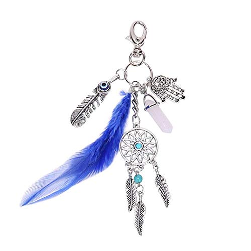 Preisvergleich Produktbild Fliyeong Versilberter Schlüsselbund Traumfänger Schlüsselanhänger Brieftaschenschlüssel Autozubehör Dekor Edelstahl Schlüsselclips Auto Ornamente für Frauen Männer Geburtstagsgeschenk Stilvoll