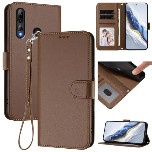 Pzwoxukhov Compatible with Huawei P Smart 2019 / P Smart+ 2019 Case Cover,Compatible with Huawei Enjoy 9S Phone Case,Solid Color flip Shockproof Case Cover Brown