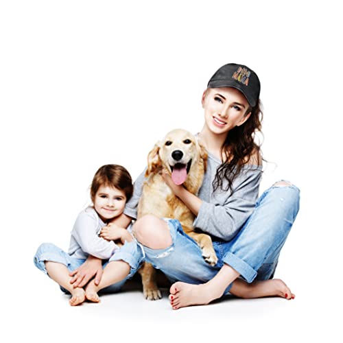 Harycnct BLACK-49 Women'S Distressed Dog Mama Hat Vintage Adjustable Dog Mom Cap Washed Cotton Denim Dog Girls Hat thumb #3
