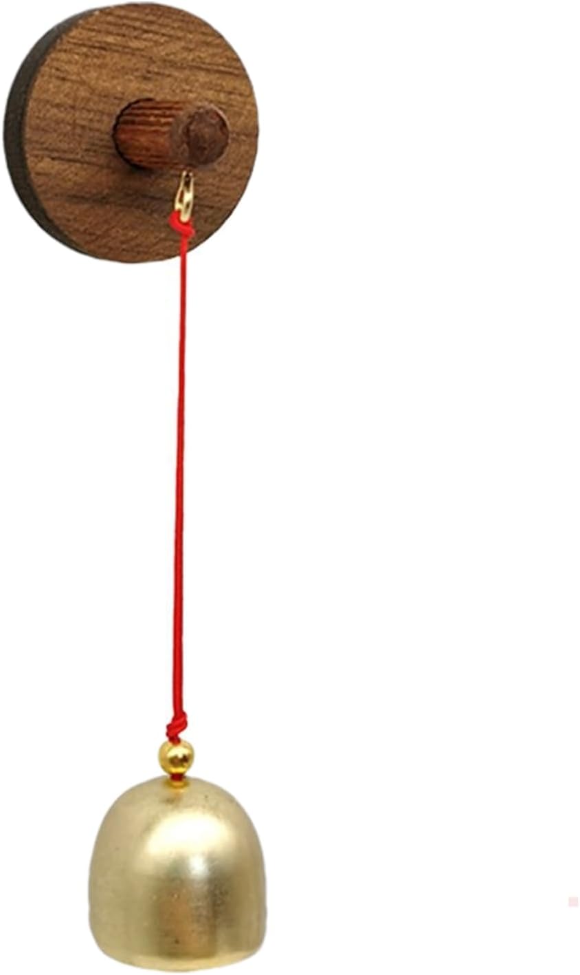 Shopkeepers Bell - Metal Door Bell - Self Adhesive Vintage Creative Wood Wind Chime for Housewarming, Backyard, Business Entrance, Refrigerator