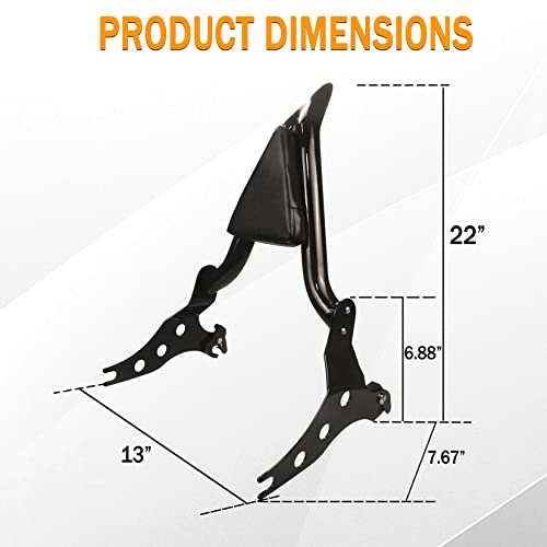 Chrom-Sissy-Bar, abnehmbare Beifahrer-Rückenlehne, Heckpolster, passend für Fatboy FLFBS 2018–2024 Breakout 2013–2024
