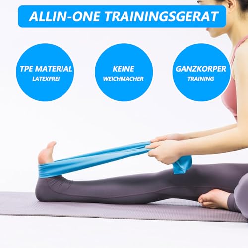Juego de 6 Bandas de Fitness, 1,5 m, Bandas de Resistencia para Entrenamiento de Fuerza, Bandas de Goma Deportivas, 6 Bandas de Resistencia para Hombres, Mujeres, Pilates, Gimnasio, Yoga, Bandas de - imagen 4
