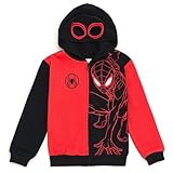 Marvel Spider-Man Miles Morales Big Boys Fleece Zip Up Cosplay Hoodie Red/Black 10-12