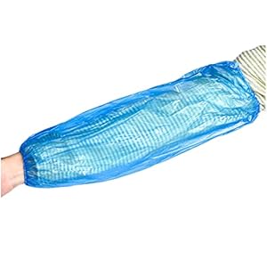 500 stuks wegwerp manchetten waterdichte en oliebestendige manchetten voor keuken huisverbetering hygiëne schoonmaak schoonheidssalon 22 × 40 cm (blauw)
