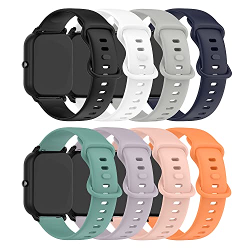 E ECSEM 8-Pack Bands Compatible with Cubitt CT2Pro Replacement Wristbands Accessory Colourful Silicone Bracelet Quick Release Strap Arm Bands for Cubitt CT2Pro Smartwatch