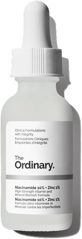 Niacinamide 10% + Zinc 1%, Brightening & Smoothing Serum for Blemish-Prone Skin, 30ml