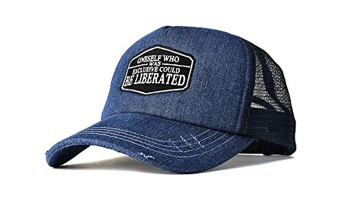 FLAG ON CREW (フラグオンクルー) メンズ メッシュキャップ ワッペン ダメージ加工 デニム ヒッコリー カモフラ / Z8V
