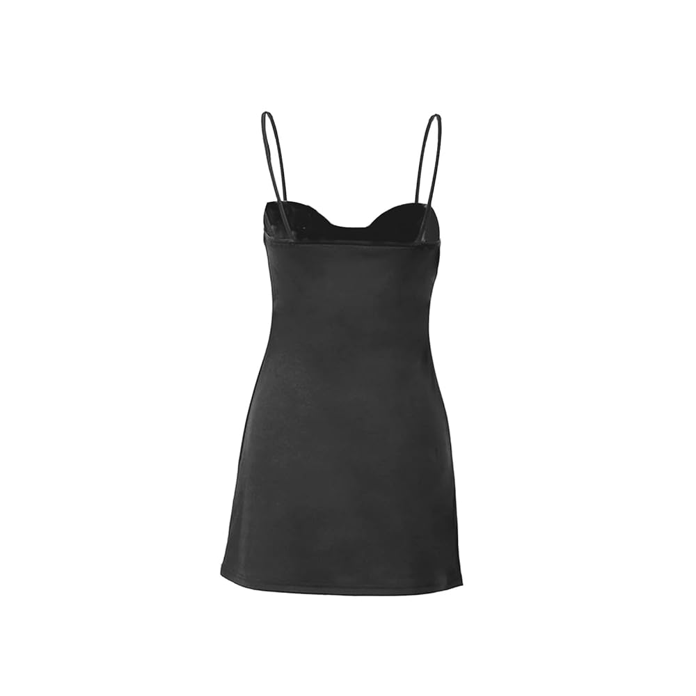 ◆BADBLOOD◆ Vintage Logo Spaghetti String Mini Dress Black Monogram Spaghetti Mini Dress Black
