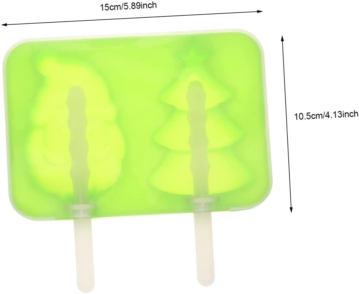 3 moldes de helado de Navidad, moldes de caramelo de chocolate, moldes de silicona para caramelos, moldes de paletas para niños, moldes de helado de muñeco de nieve, moldes de polo de hielo, moldes
