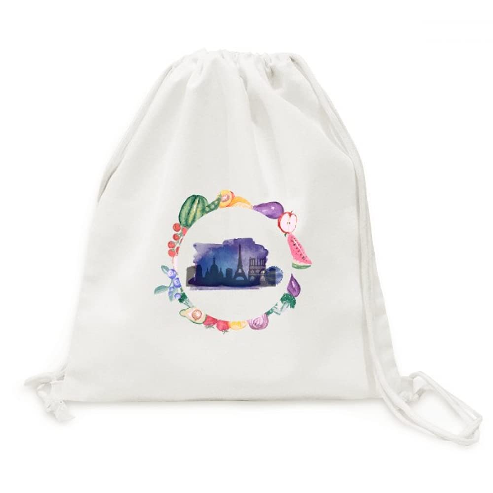 Sac pliable sangle solide pour fruits avec schéma Tour Eiffel - 6
