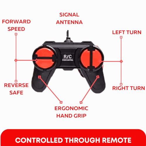 Image of KIDZYMON RC Car High Speed Mini 1:24 Scale USB Rechargeable Remote Control Car for Kids | Racing Car I Red Colour