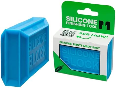 Metex Silicone Block - 5 In 1 Easy Grip Sealant Shaping & Finishing Caulking Tool - Creates A Consistent Width Bead. Sharp Internal Corners With Of 6mm Or 8mm Bead - Packaging May Vary