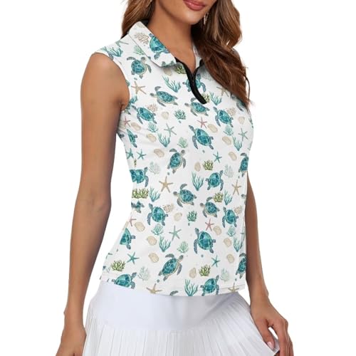 Women's Golf Shirts Sleeveless with Collar Moisture Wicking Tennis Tank Tops Athletic Shirt Golf Activewear4