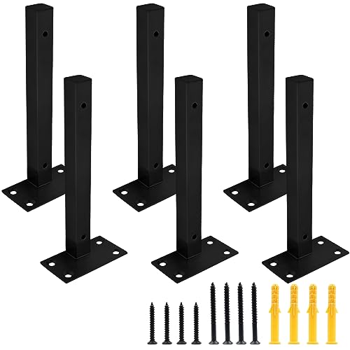 Image of Cjueiom 6 Pack 14 Inch / 350mm Floating Shelf Bracket Black Shelf Supports, Heavy Duty Shelf Brackets Wall Mounted Brackets Hardware Supports, Cold-Rolled Steel Shelf Brackets for Farmhouse Furniture