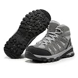 NORTIV 8 damskie wodoodporne buty do wędrówek na zewnątrz, trekkingowe, do kempingu, buty do nauki terenowej, rozmiar 8.5 M US SNHB211W, JASNY SZAR, jasnoszary, 37 EU