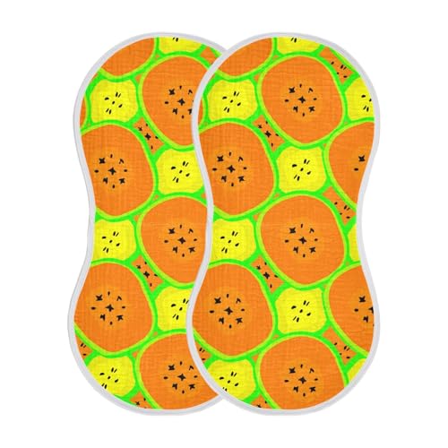 Sliced Papaya Banana Fruitage Baby Burp Cloths Cotton Washcloths Soft Absorbent Burping Rags for Baby Boy Girl Muslin Burp Cloths 1 Pack2