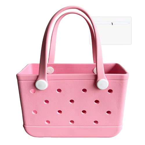 Rubber Beach Tote Bag Waterproof and Sandproof,Lightweight Travel Bag,Zippered Inner Pocket,Pool Travel Camping