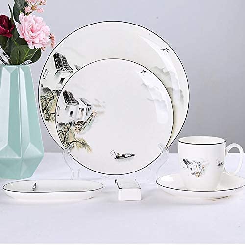 Bone China Geschirr Set Keramik n, Teller, Tassen und Untertassen Landschaftsmalerei Stil Geschirr Set New Chinese Style Dinner Set für Home Hotel