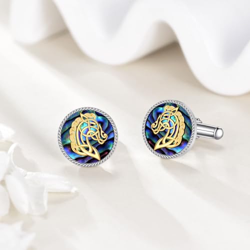Mancuernillas de Plata Esterlina con Nácar Abulón para Hombre miniatura 3