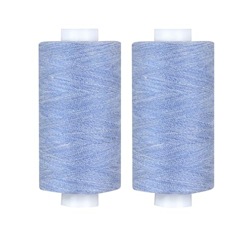 Simthread Dual Duty Denim Thread for Jeans Repairing in Blue 400 Yards 2-Pack