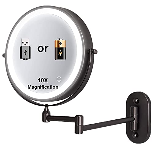 Miroir cosmétique pivotant 360° grossissant 10X pour soin visage et rasage - 2