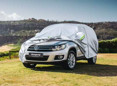 Image of Koukou SUV Car Cover Custom Fit VW Tiguan from 2007 to 2020, Waterproof All Weather for Automobiles, Sun Rain Dust Snow Protection.