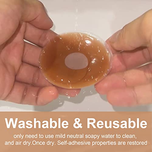 Inkuonte Nipple Cover 3 Pairs For Women-100% Silicone Reusable-Nipple Pasties With Travel Box Black #TOP5