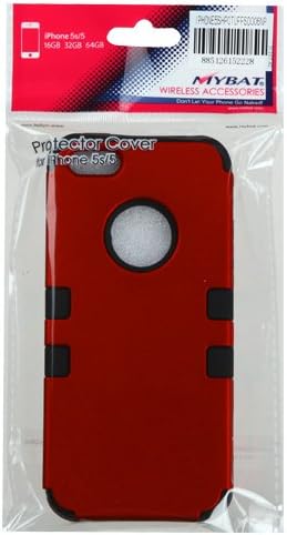 MYBAT IPHONE5HPCTUFFSO006NP Premium TUFF Case for iPhone 5 - 1 Pack - Retail Packaging - Titanium Red/Black