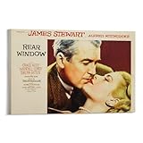 AOMEIKE James Stewart Grace Kelly Rear Window Wall Art Poster Scroll Canvas Painting Picture Living Room Decor Home Framed/Unframed 16x24inch(40x60cm)