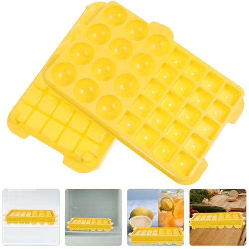 Molde para cubitos de hielo amarillo con 32 compartimentos miniatura 3
