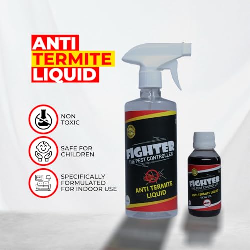 Image of FIGHTER Non-Toxic Eco-Friendly Termite Killer Liquid Concentrate for Home & Indoor Use (100ml) | Baby-Safe, Skin-Safe & Pet-Friendly | Mix with Water for Instant Action