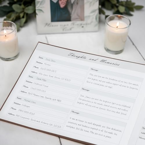 Image of Funeral Guest Book - Celebration of Life Guest Book with Rollerball Pen for Memorial Service - Funeral Memory Sign in Books for Over 300+ Guests - Funeral Decorations with In Loving Memory Table Sign
