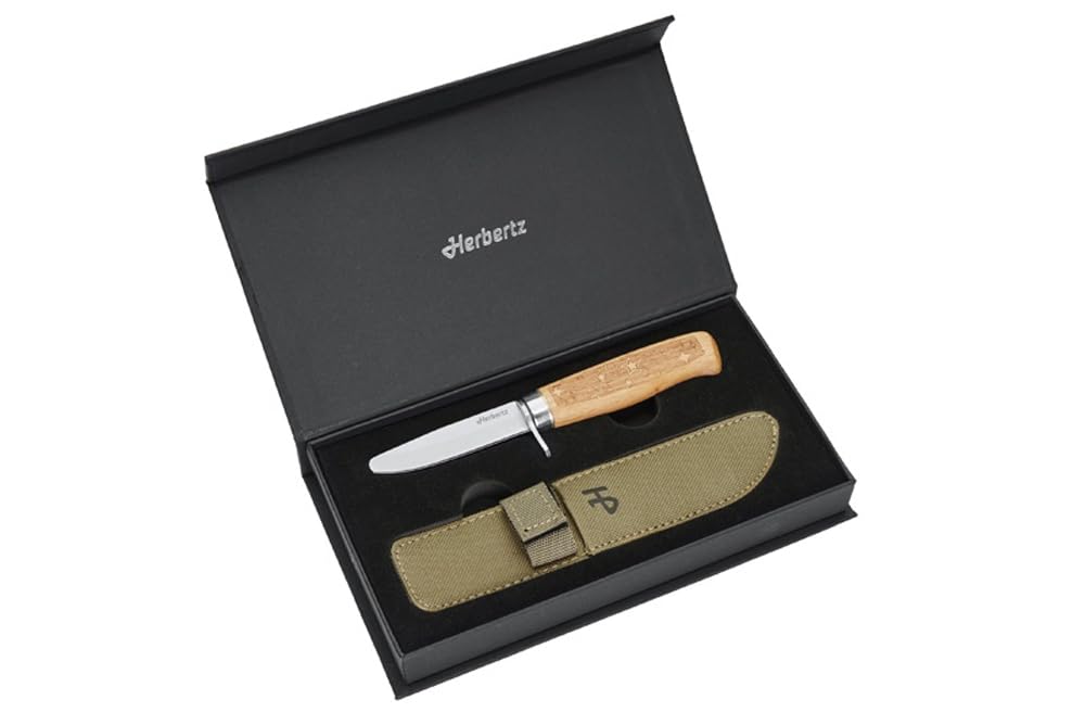 Herbertz Kindermesser Klinge 8cm Lederscheide Messer Pakkaholz