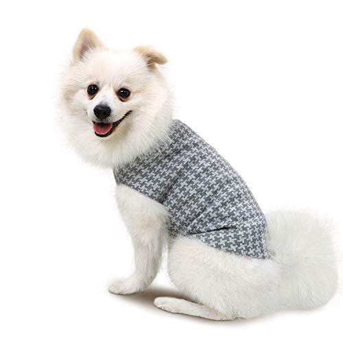 Forthcan Hundepullover Bekleidung Classic Cable Weich Verdickung Warm Strickwaren Kleidung für Kleine Hunde Katzen Haustier Hund Katze Kleidung Frühling und Herbst Grau M Cover