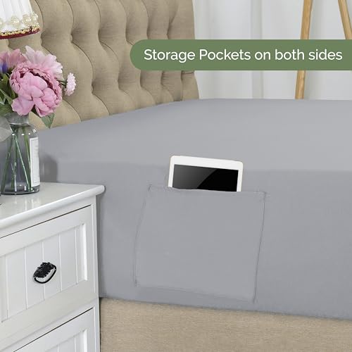 Elegant Comfort 20RW-18INCH-SMART-FITTED-Q-SILVER Premium Hotel Quality Extra Deep Pocket 18 Inch - 21 Inch Single Fitted Sheet thumb #2