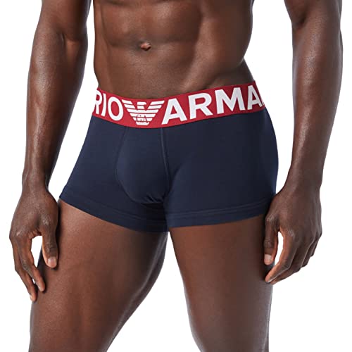Emporio Armani Underwear Trunk Megalogo, Bóxers Hombre, Azul (Marine), M Cover