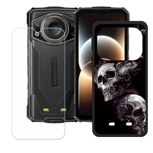 LCEHTOGYE �K�p Doogee Fire 7 Ultra +�����K���X�X�N���[���v���e�N�^�[�p�P�[�X�A�K�p Doogee Fire 7 Ultra (6,6")�ƌ݊����̂���u���b�N�\�t�gTPU�V���R���Q���P�[�X�ی�J�o�[ WZ18