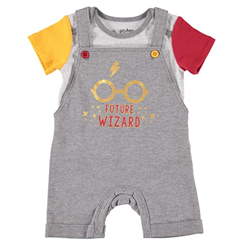 Image of Harry Potter Baby Boys T-Shirt and Shortalls | Set Gifts - Baby Boy Clothes 3-6 Months