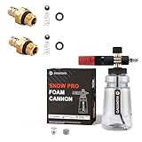 Raincovo Chemical Injector Kit, Soap Injector for Pressure Washer, Foam Cannon Wide Mouth for Pressure Washer, Thick Snow Foam Lance for Car Wash, Additional 1.1mm Orifice Nozzle