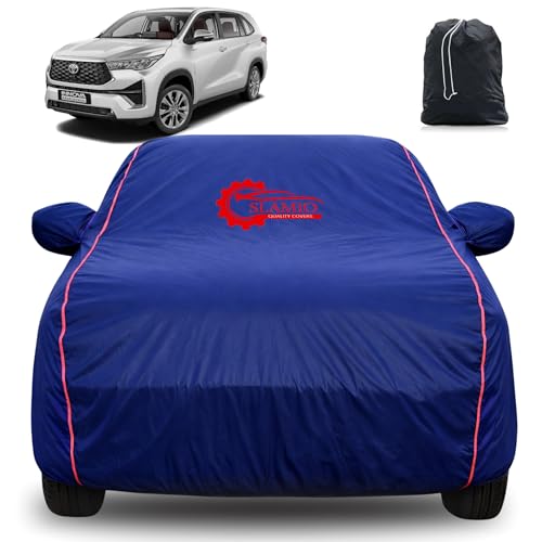 Image of 100% Waterproof Car Cover for Toyota Innova Hycross 2022-2026 | All-Weather, Dustproof & UV Protection | Heavy-Duty 3-Layer Fabric | Custom Fit with Mirror & Antenna Pocket | Navy Blue