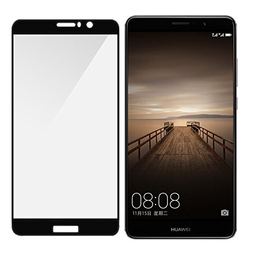 Huawei Mate 9 Screen Protector, MoKo Tempered Glass 99% Clarity Ballistic Glass Scratch Proof Full Coverage Screen Protector with Maximum Touchscreen Accuracy Anti-Bubble Film for Huawei Mate 9, Black
