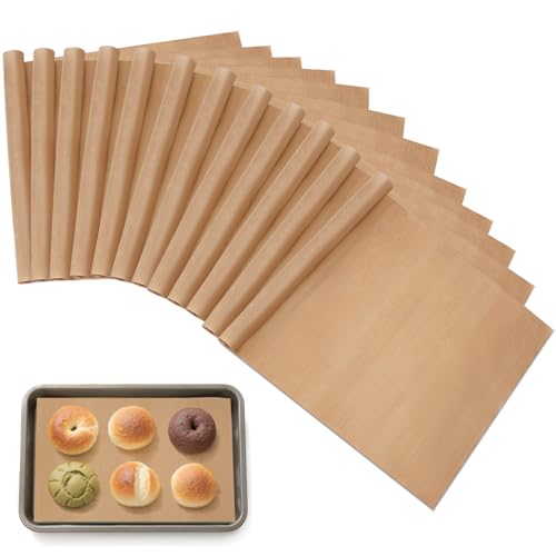 X-BLTU 12 Sheets Non Stick Oven Liners Baking Mats 30x40cm, Reusable Baking Sheet Tray Liner, Heat Resistant Teflon Sheets Washable BBQ Grill Mat, Non-Toxic Baking Paper, Easy to Clean